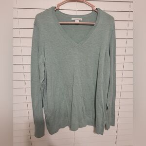 Green V-Neck Sweater
